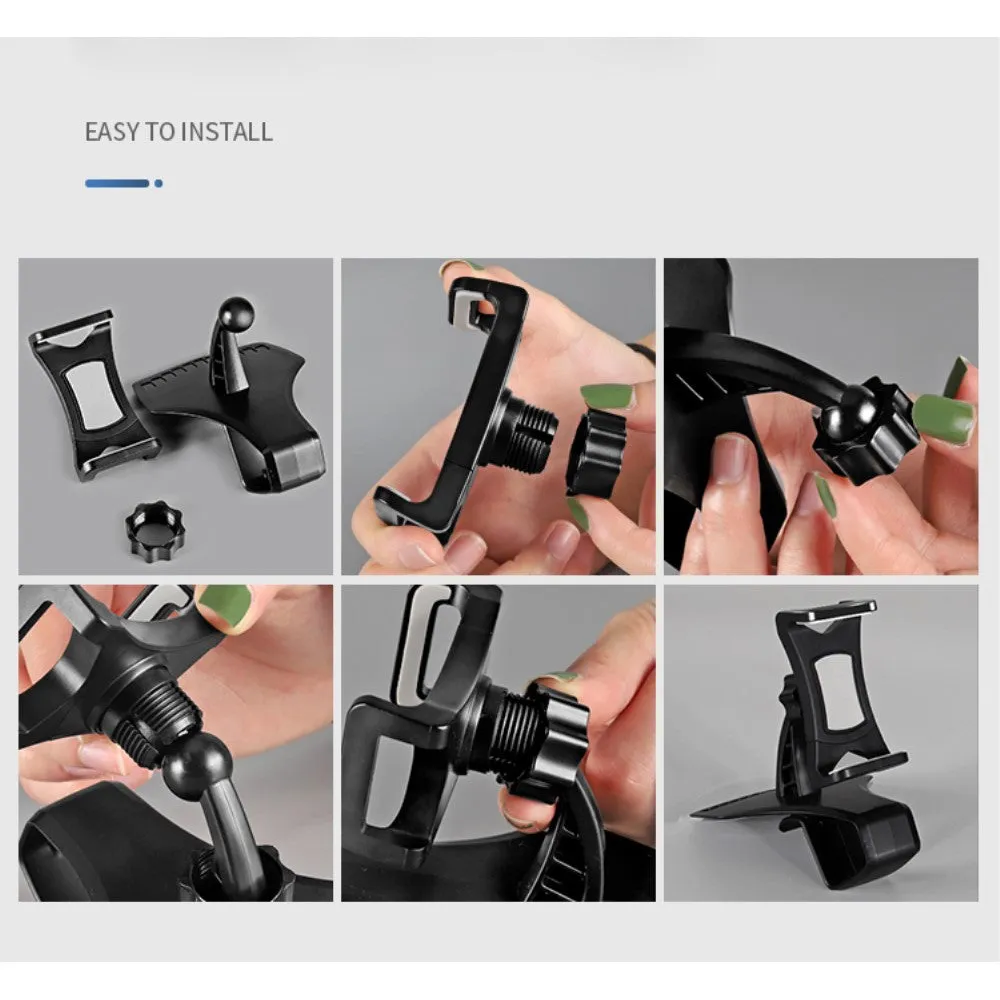 3 in 1 Car GPS Smartphone Holder: Dashboard / Visor Clamp   AC Grid Clip for LG Tribute Empire (2019) - Black