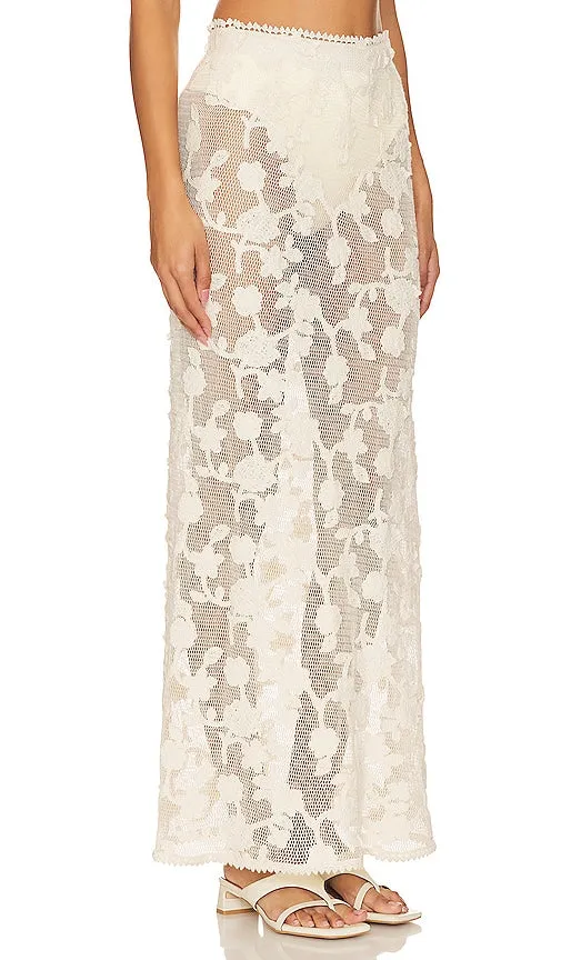 Agua Bendita x REVOLVE Cyprus Maxi Skirt in Ivory