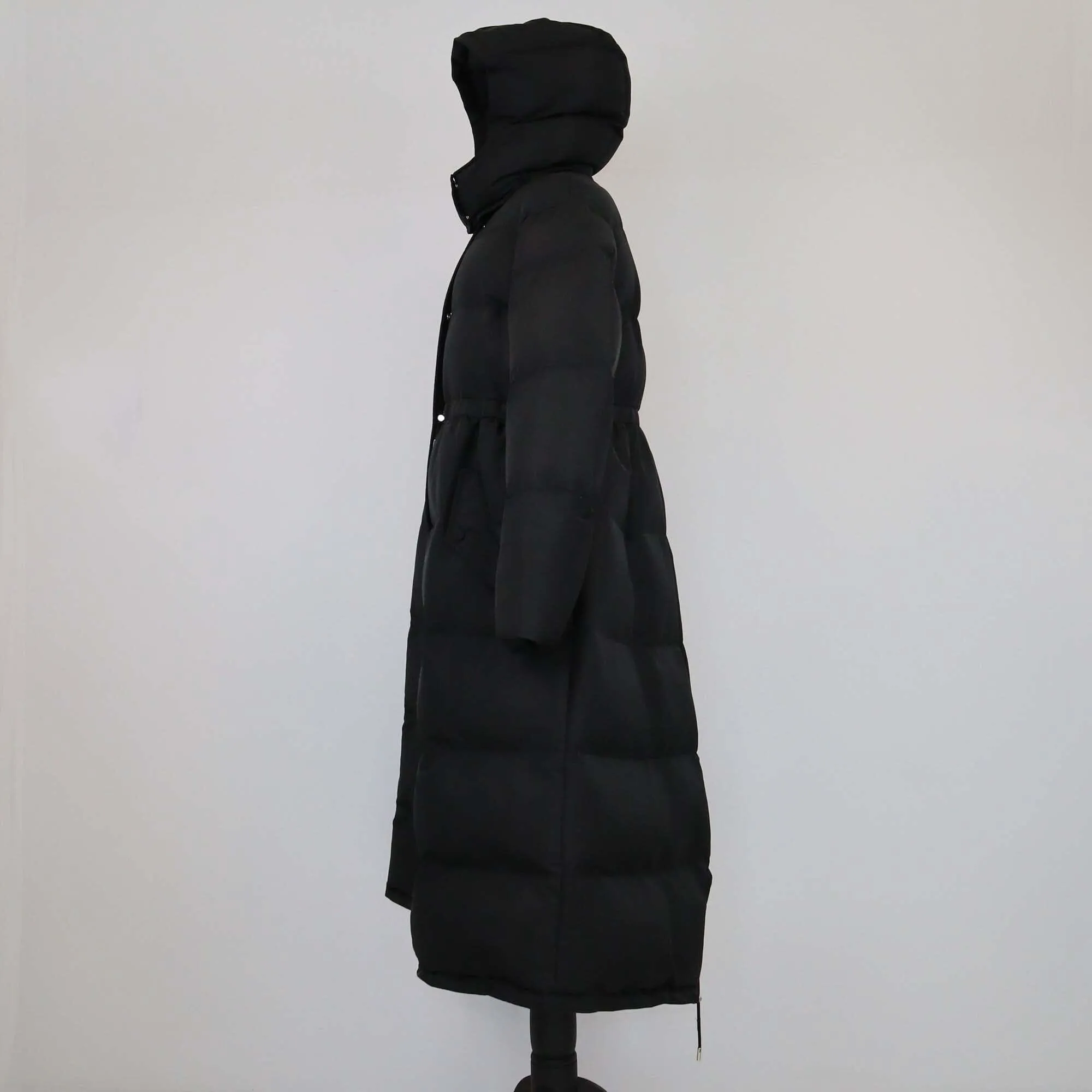 Alexander McQuee Black Oversized Hooded Puffer Coat