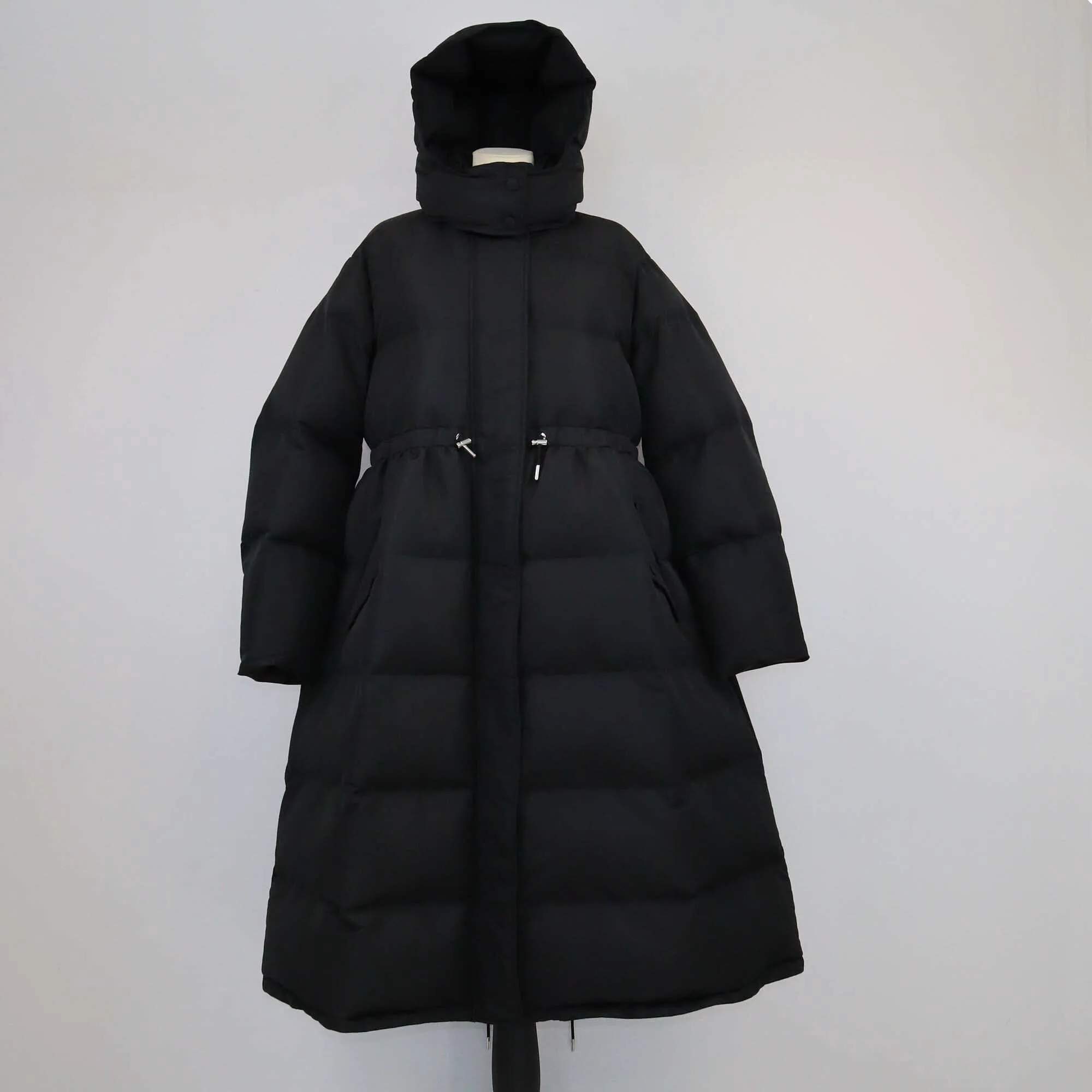 Alexander McQuee Black Oversized Hooded Puffer Coat