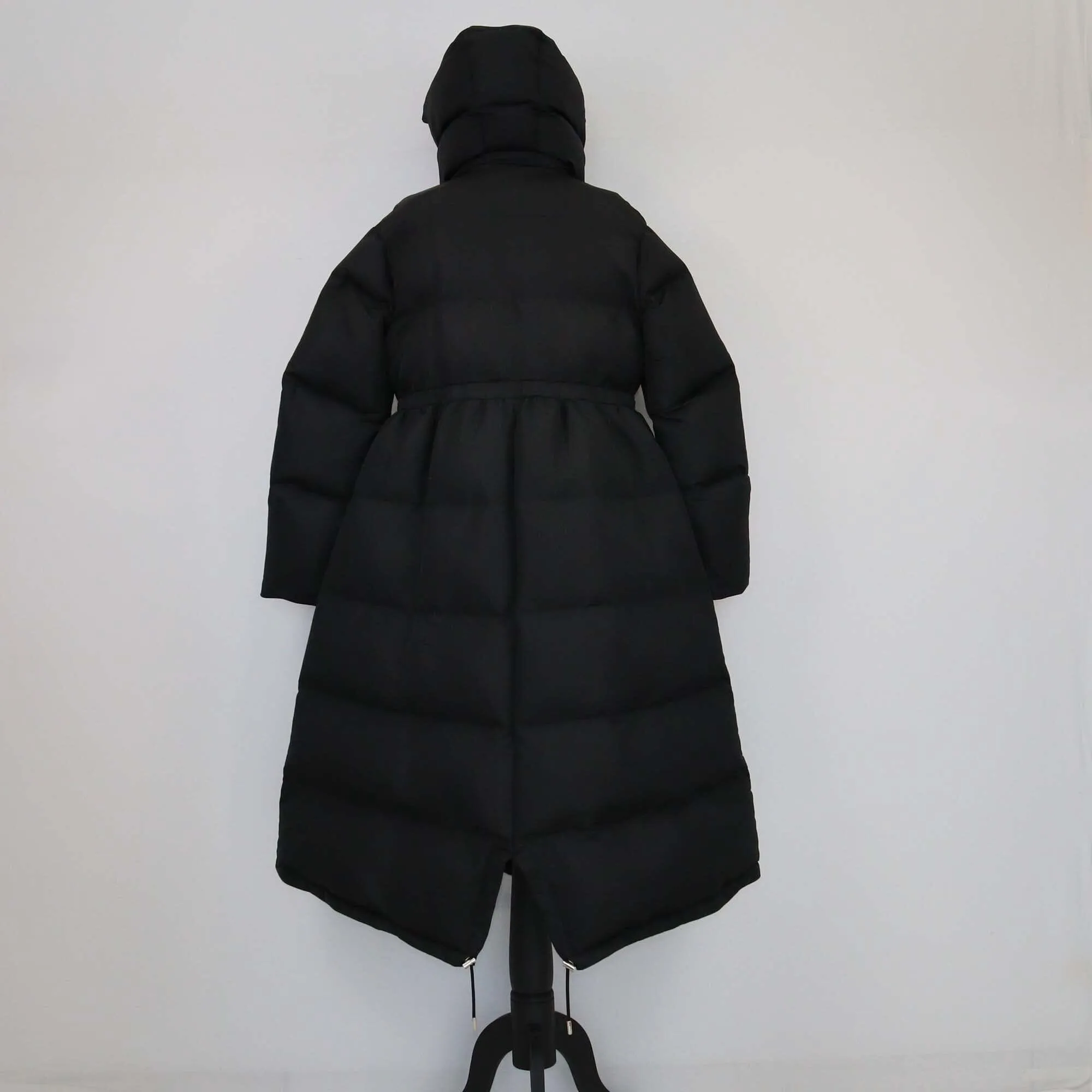 Alexander McQuee Black Oversized Hooded Puffer Coat