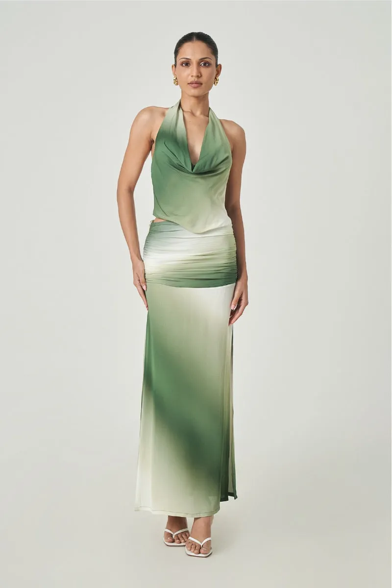 AMMAN SKIRT IN SAGE OMBRE