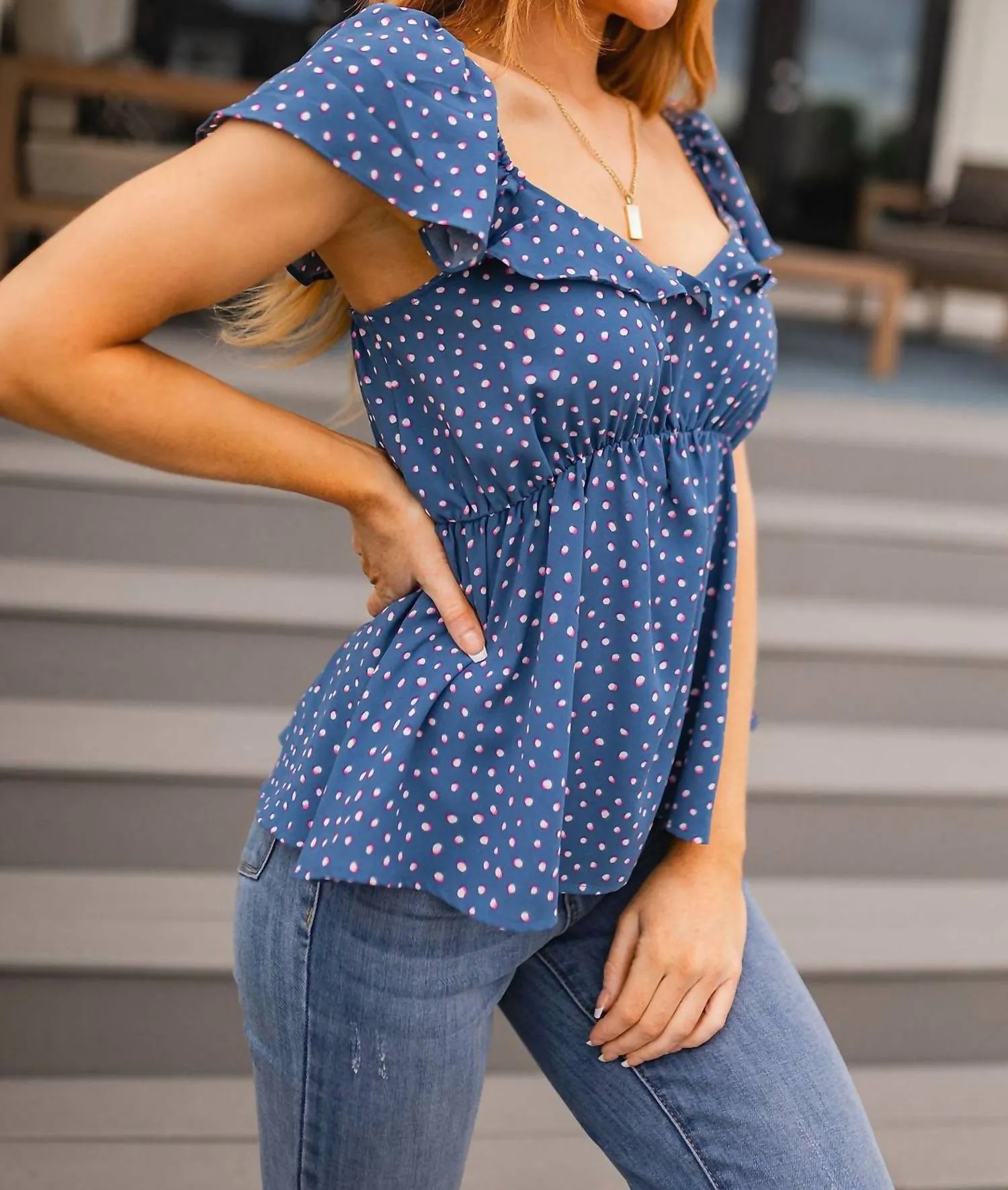 Andree By Unit - Connect the Dots Peplum Blouse