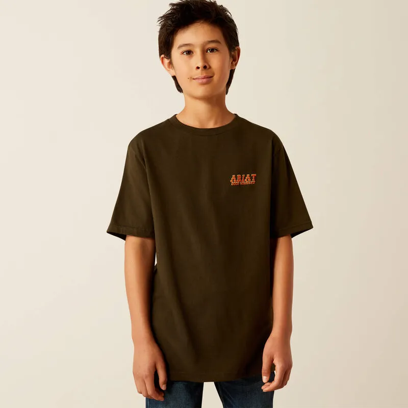 Ariat Boys Armadillo on a Half Shell T-Shirt Dark Olive