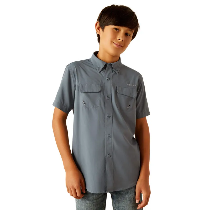 Ariat Boys VentTEK Outbound Classic Fit Shirt Newsboy Blue