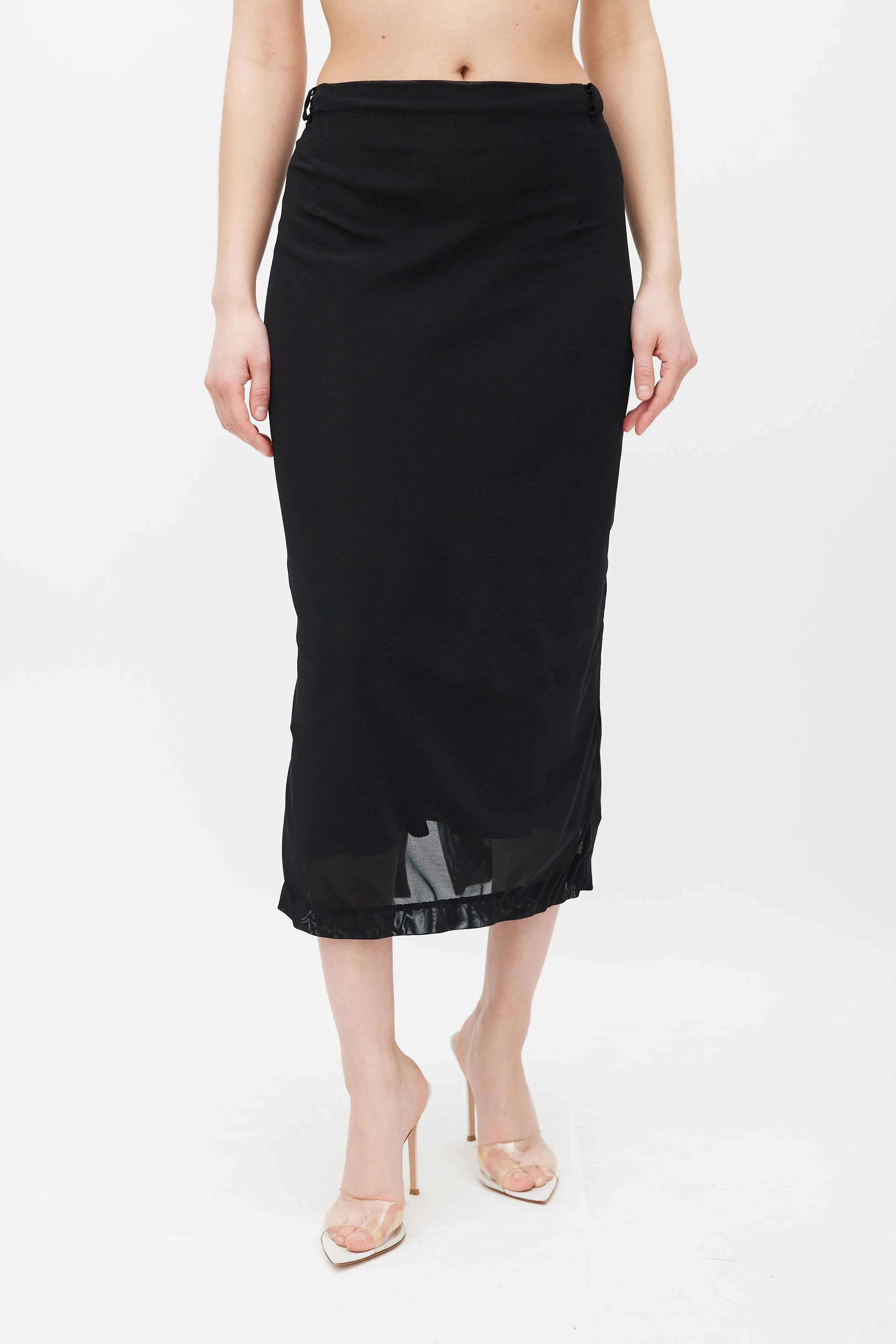 Black Sheer Mesh Skirt
