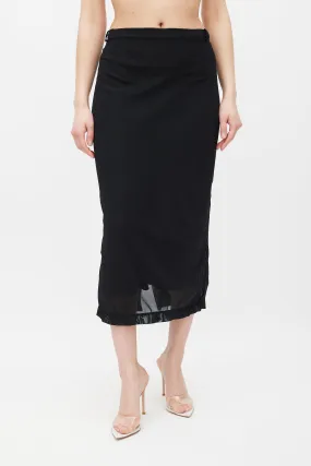 Black Sheer Mesh Skirt