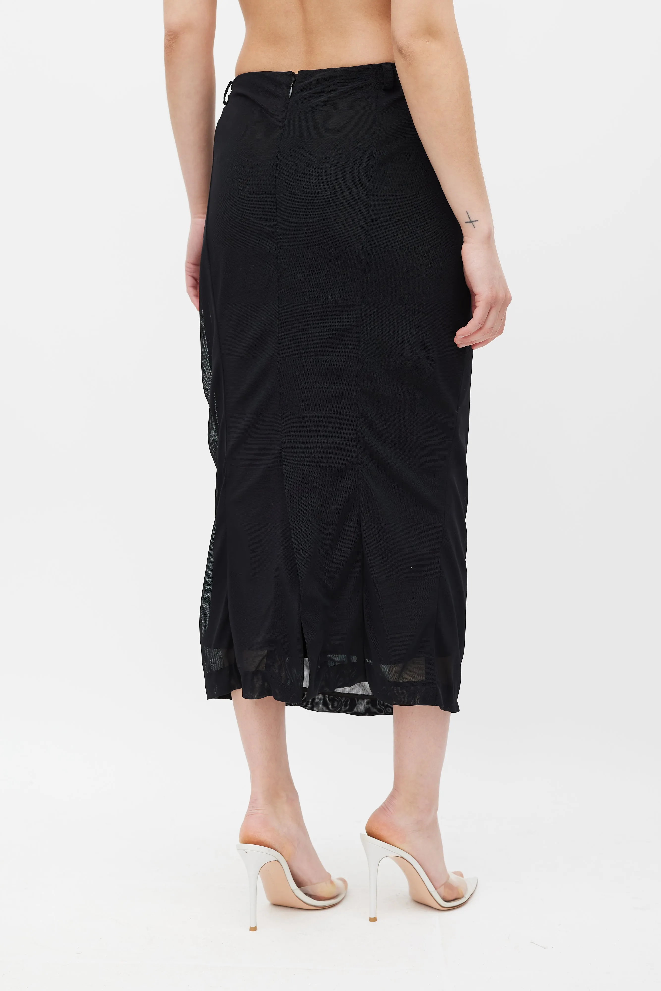 Black Sheer Mesh Skirt