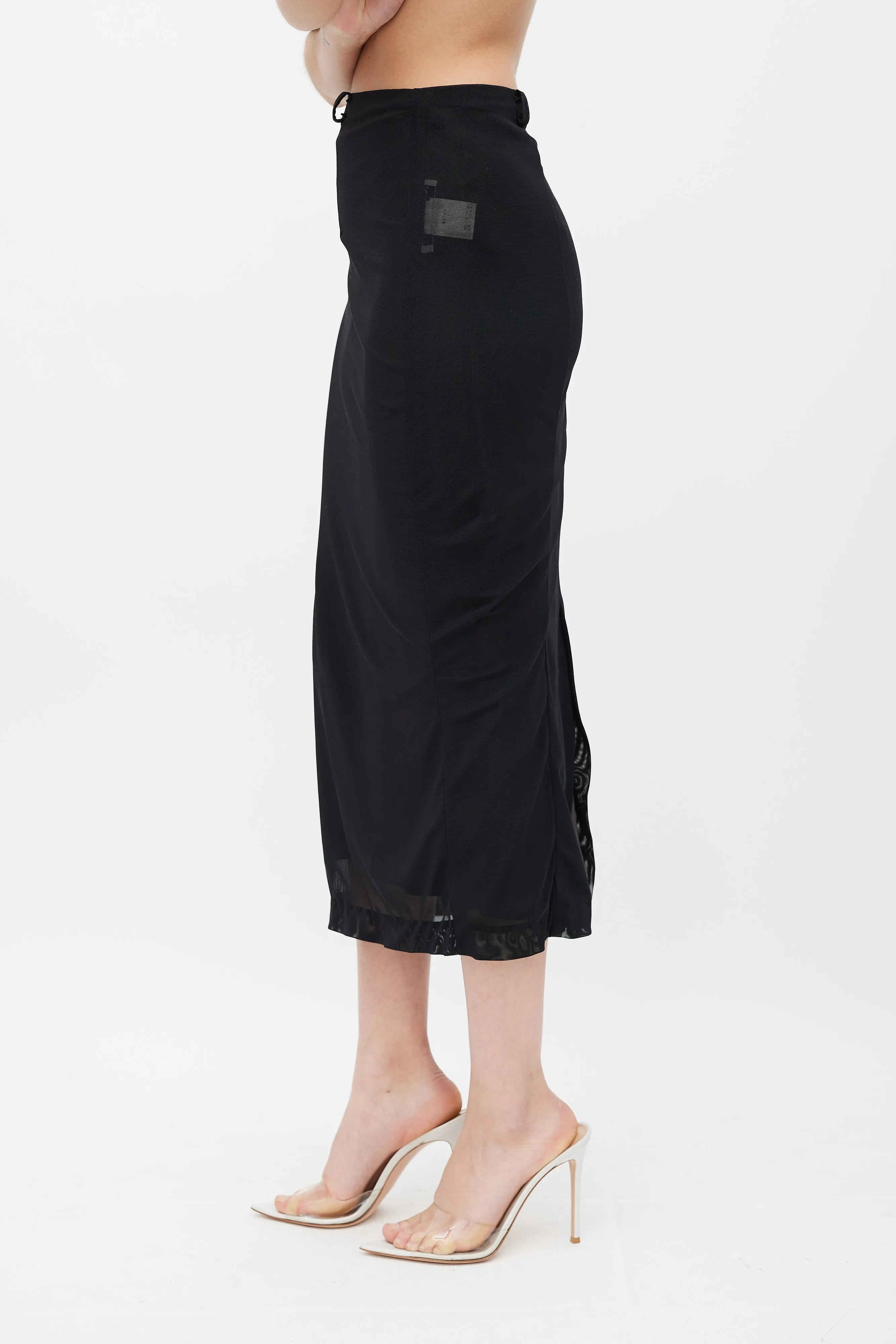 Black Sheer Mesh Skirt