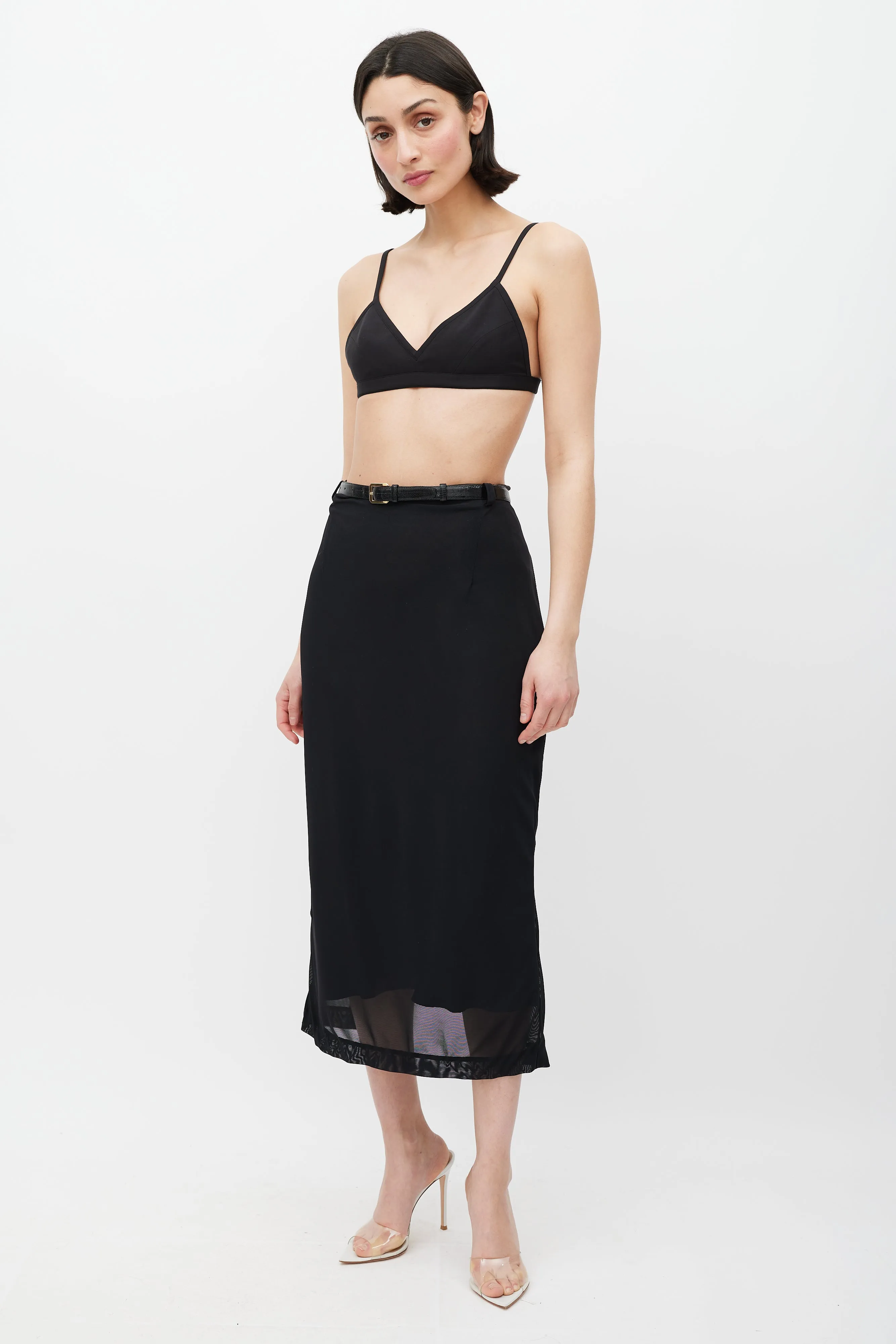 Black Sheer Mesh Skirt