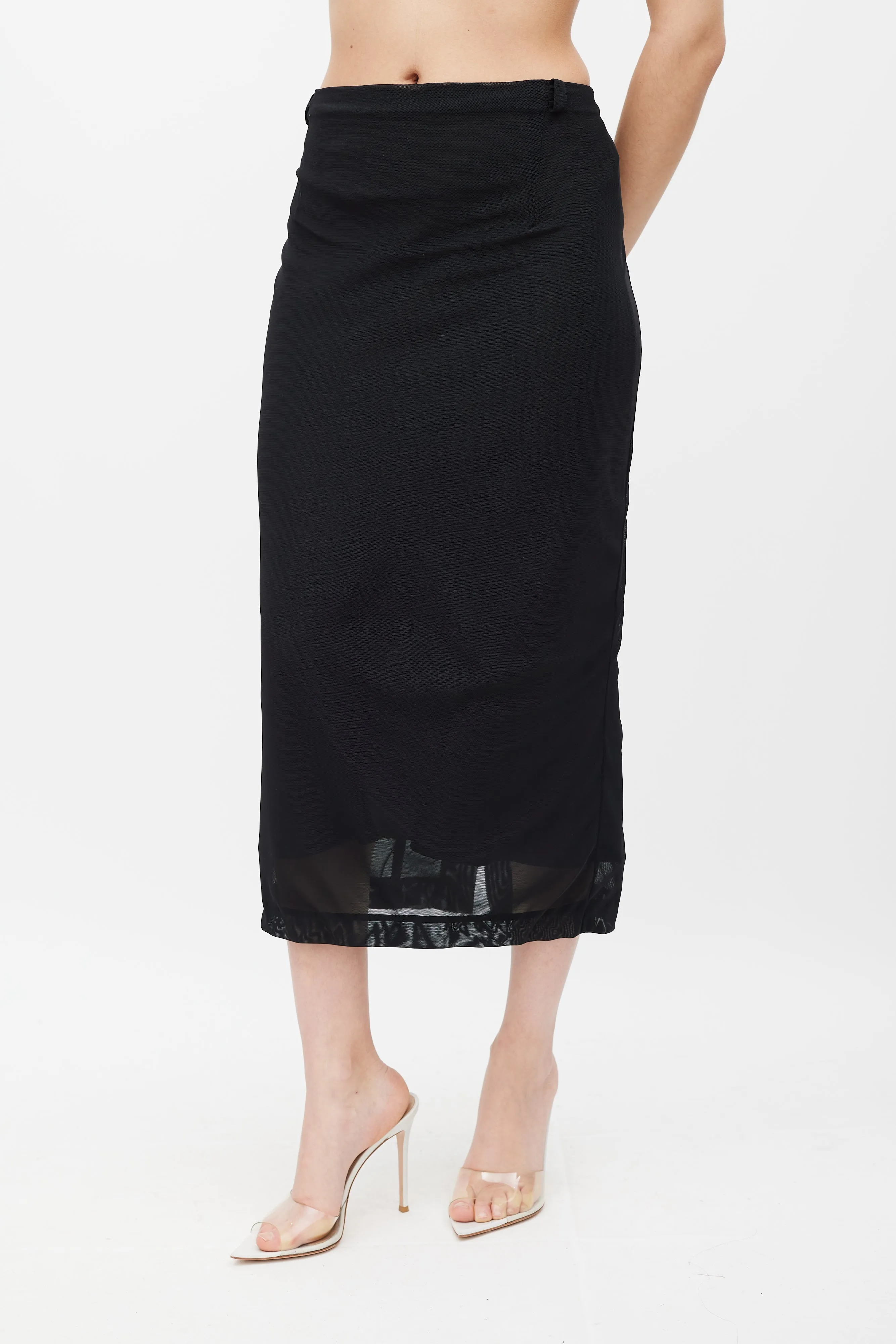 Black Sheer Mesh Skirt