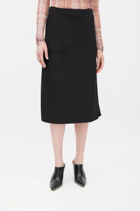Black Silk Pocket Skirt
