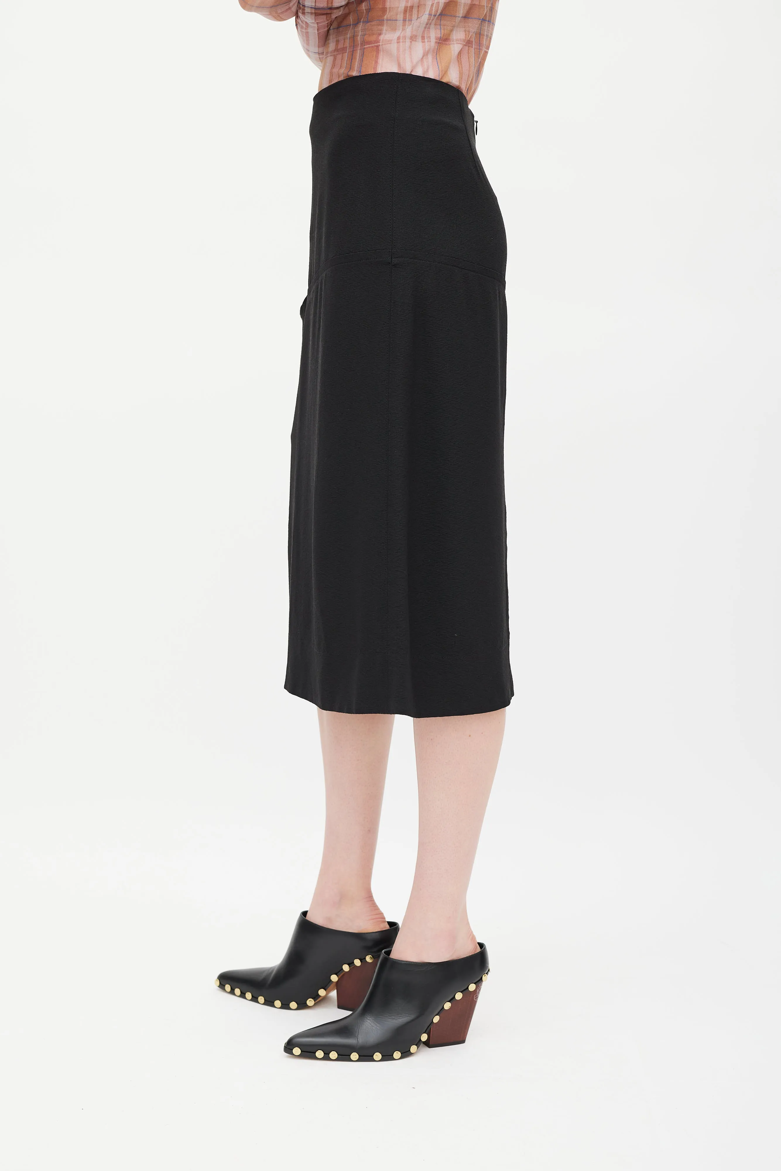 Black Silk Pocket Skirt