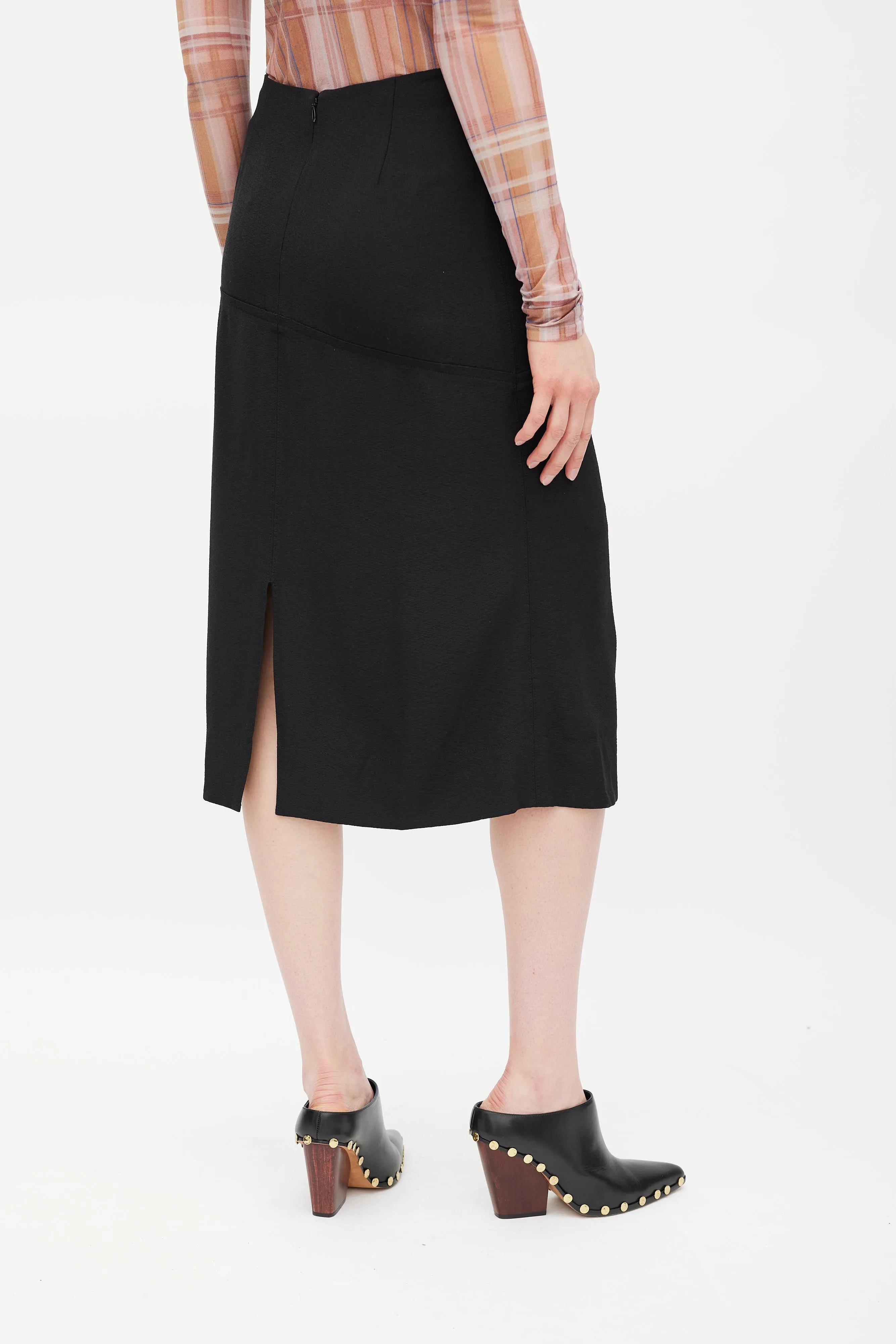 Black Silk Pocket Skirt