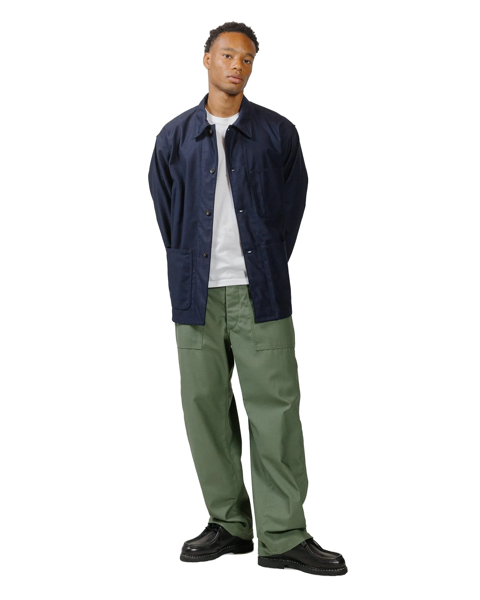Engineered Garments Workaday Utility Jacket Dark Navy Cotton Reverse Sateen