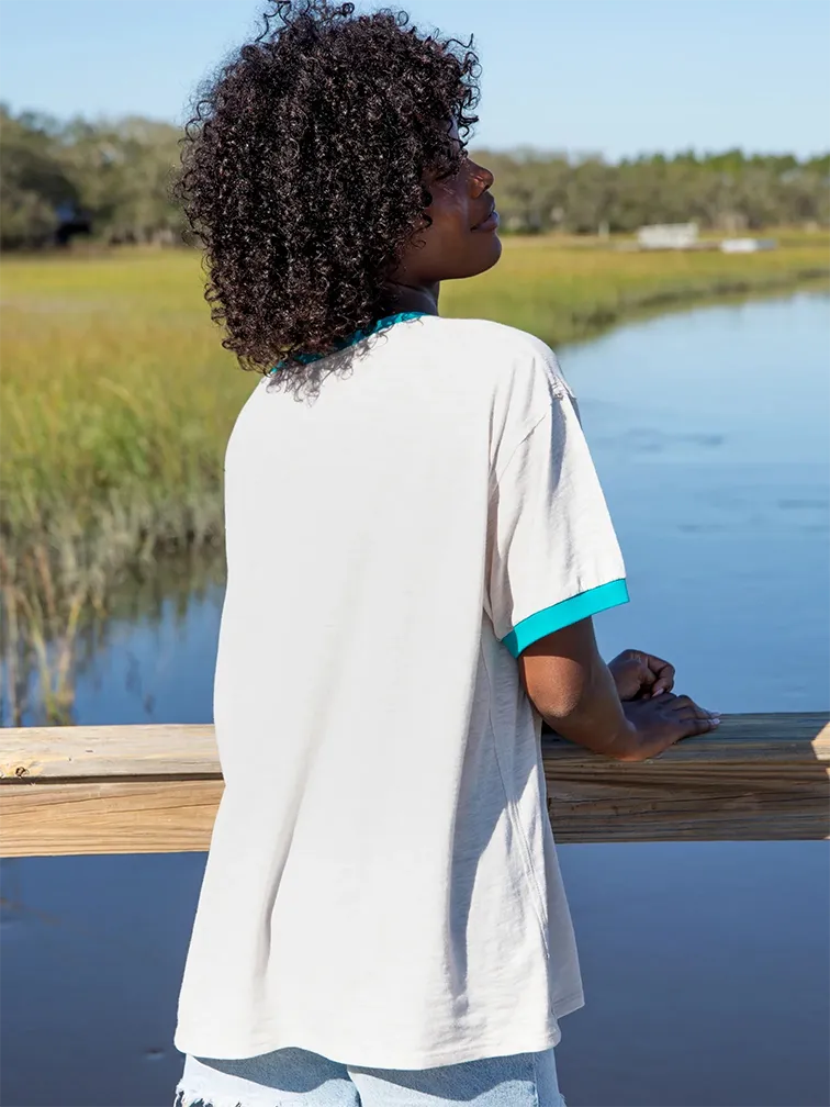 HERE COMES THE SUN RINGER OVERSIZED TEE