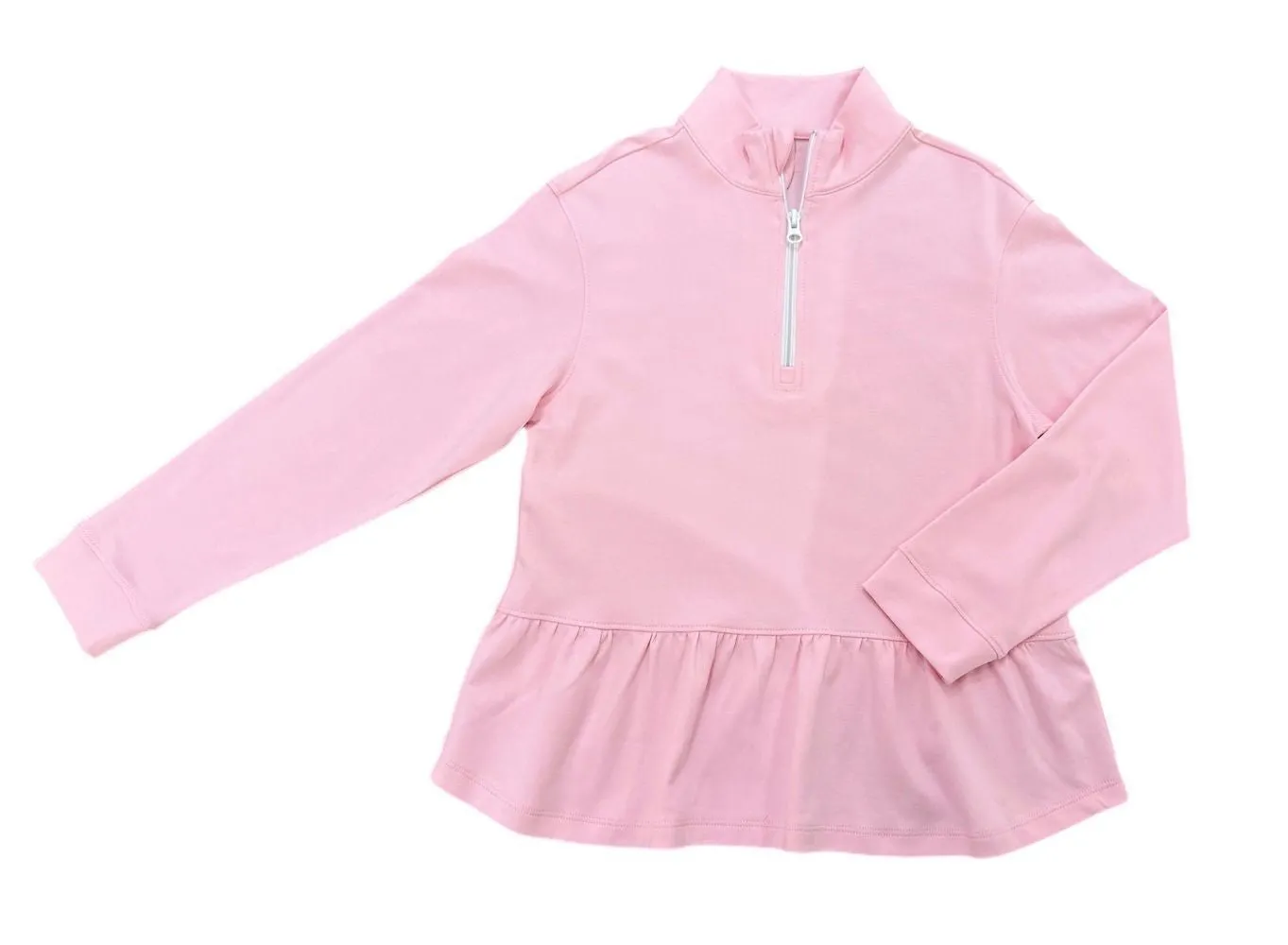 James & Lottie Be Elizabeth Girls Athleisure Peplum 1/4 Zip Top - Light Pink