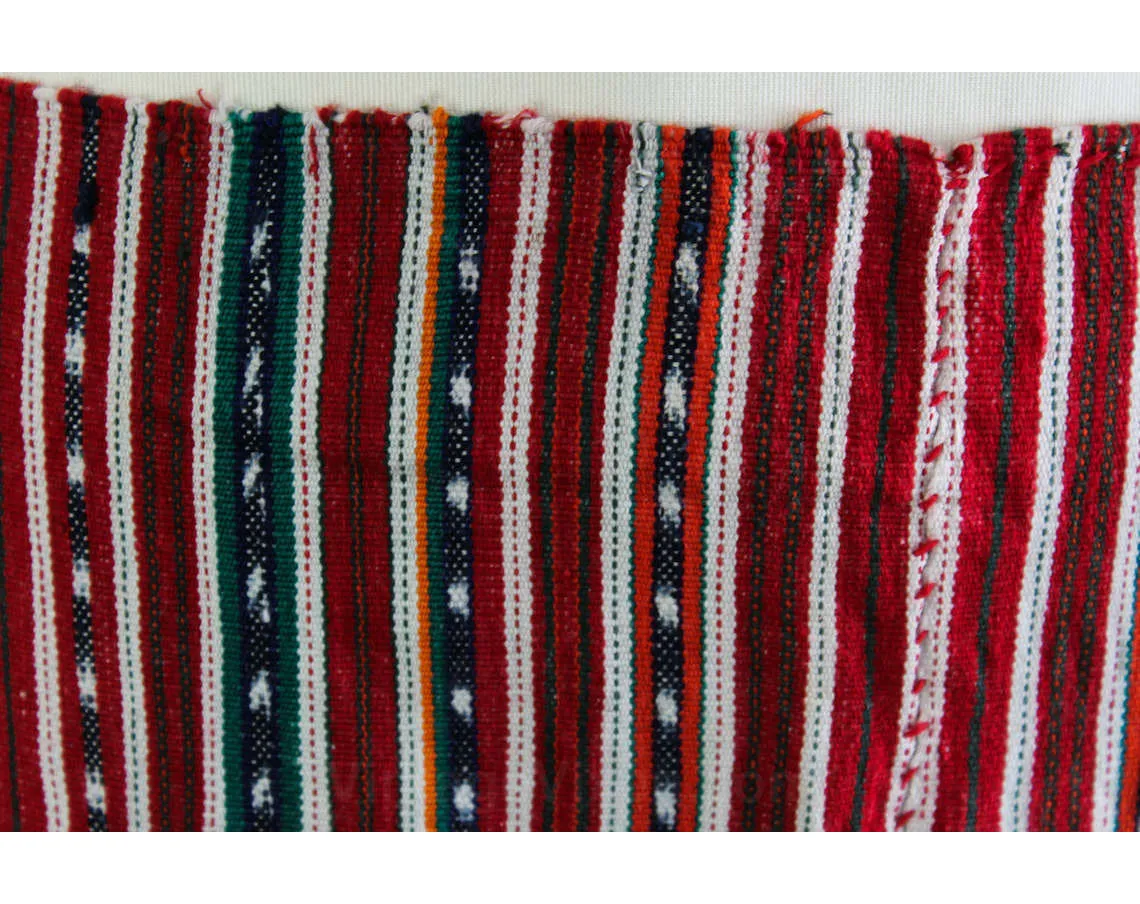 Large Men's 1940s Western Gaucho Pants - Late 40s 50s Mens Cowboy Trousers - Like Chimayo Saltillo Handwoven Cotton - Red Green Blue Stripes
