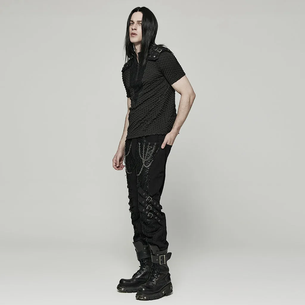 Punk handsome men short T-shirt WT-787TDM