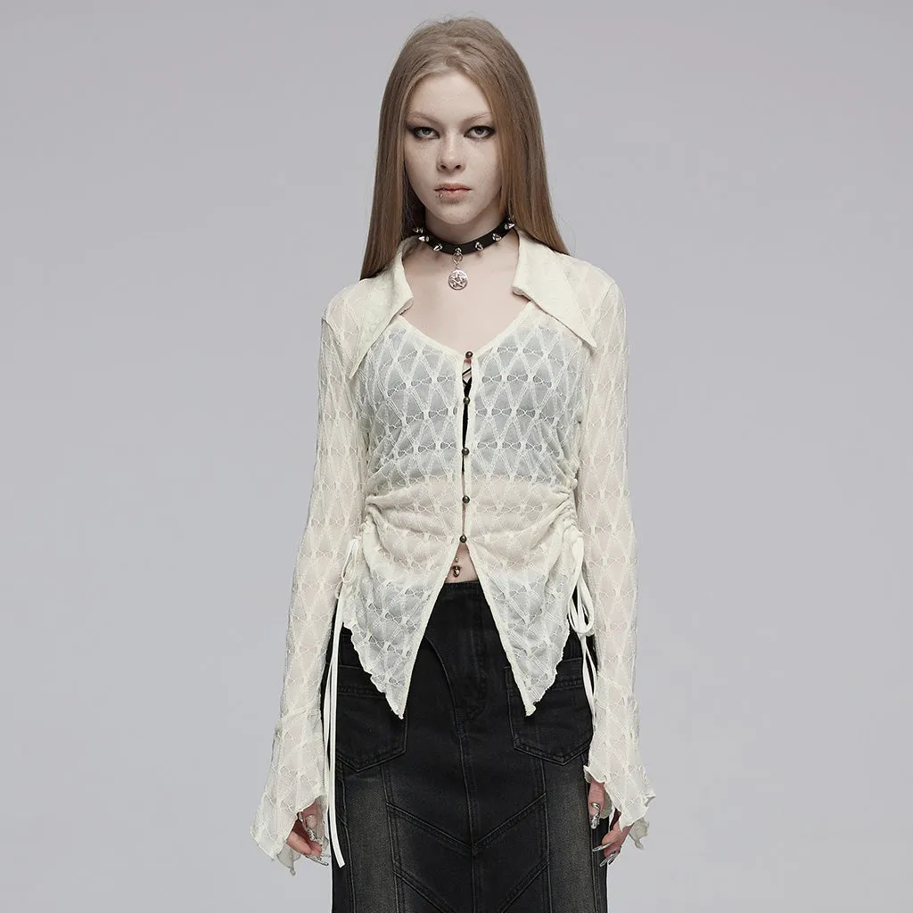 Side drawstring knitted sunproof cardigan OPY-761CCF