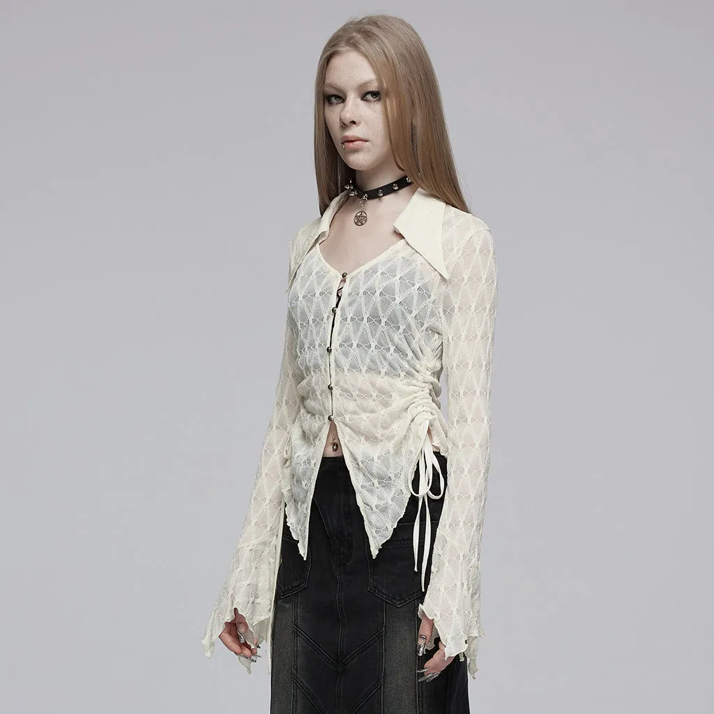 Side drawstring knitted sunproof cardigan OPY-761CCF