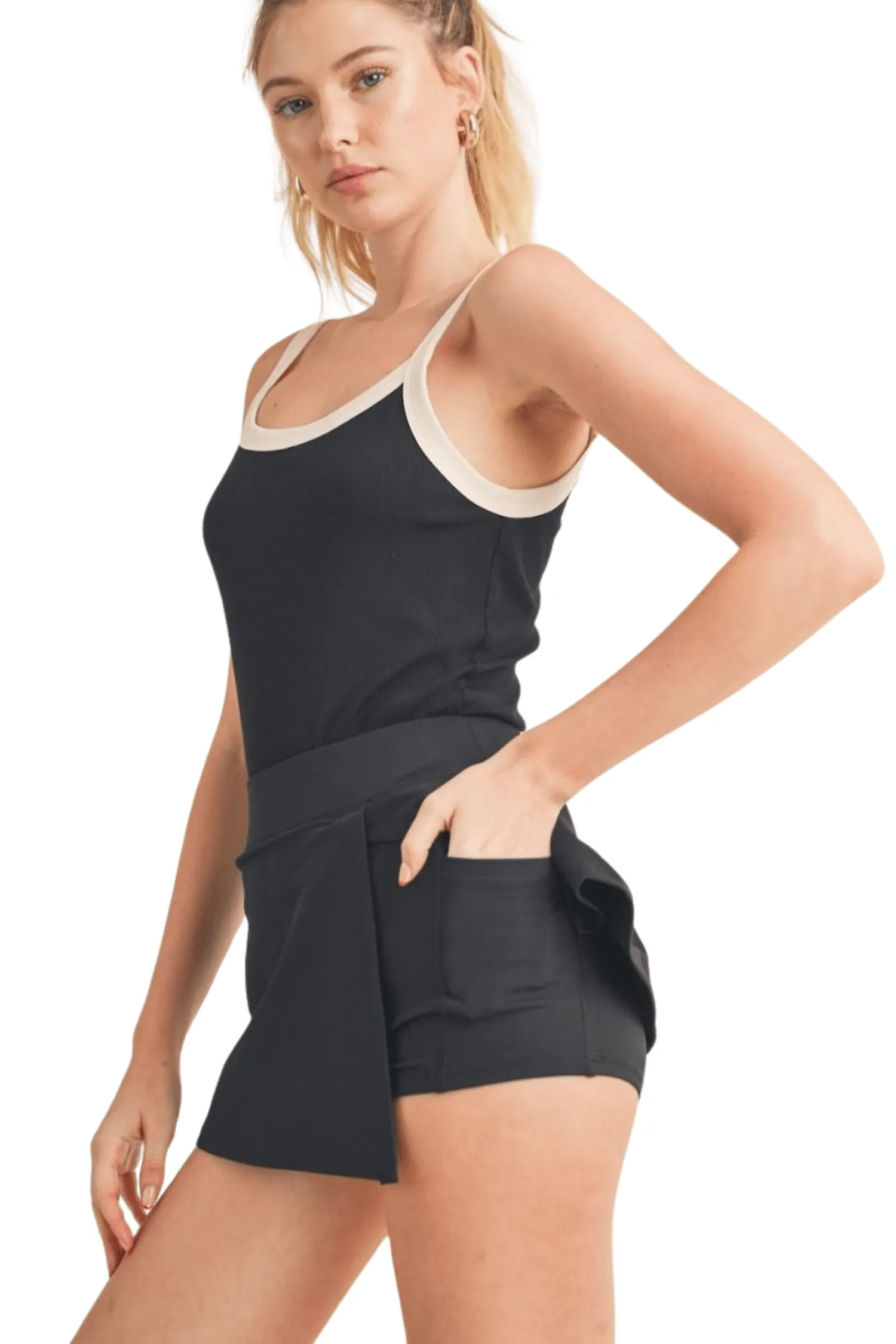 Side Slit Mini Skort