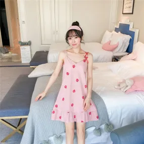 Sling Nightdress With Fruit Print