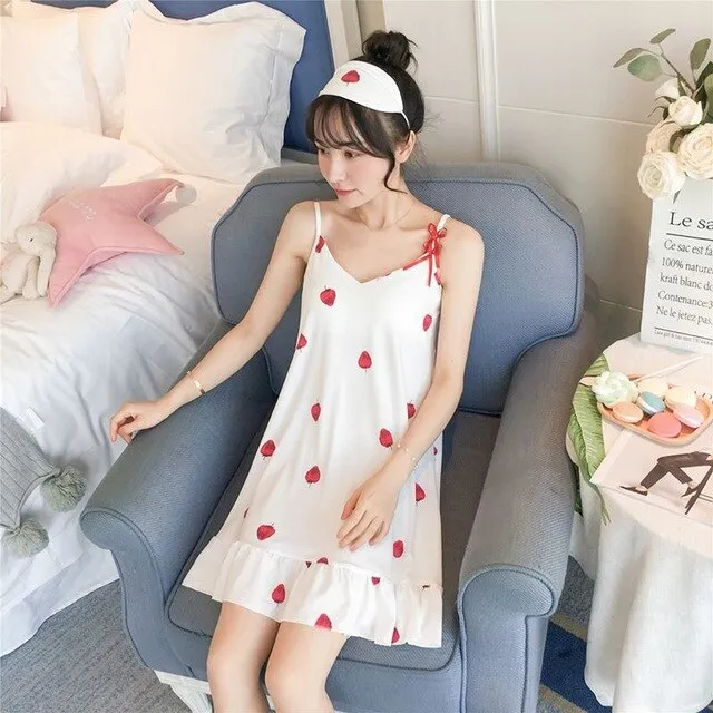 Sling Nightdress With Fruit Print